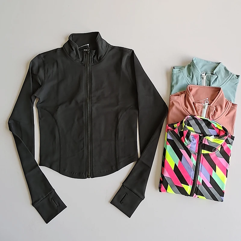 Спортивная куртка женская с длинным рукавом рубашка на молнии для фитнеса и йоги
