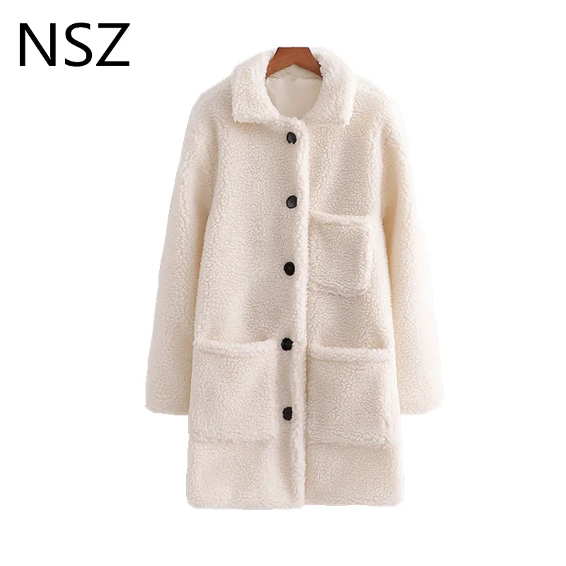 NSZ женское теплое пальто с плюшевым мишкой искусственный мех мохнатая плюшевая