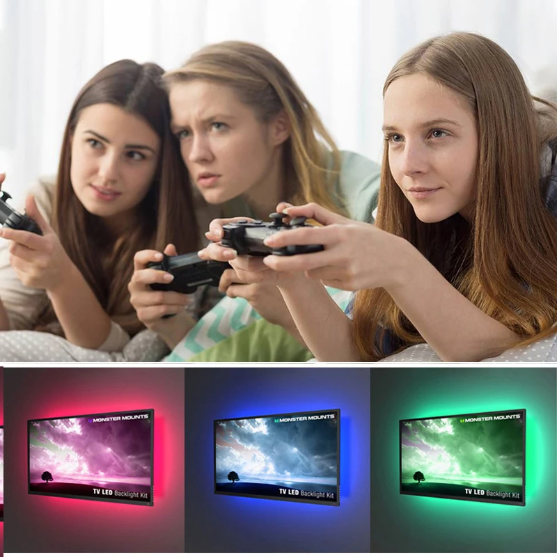 Светодиодная лента RGB 2835 с пультом ДУ 5 В USB | Лампы и освещение