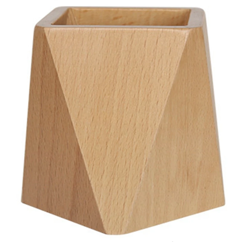 

Держатель для ручек из массива дерева, простой креативный Настольный Буковый держатель для ручек для школы и офиса, коробка для хранения ка...