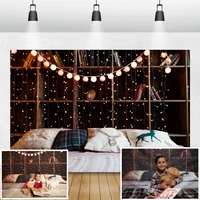 laeacco christmas photozone bookshelf light pillows bedroom decor photography backgrounds baby shower backdrops for photo studio