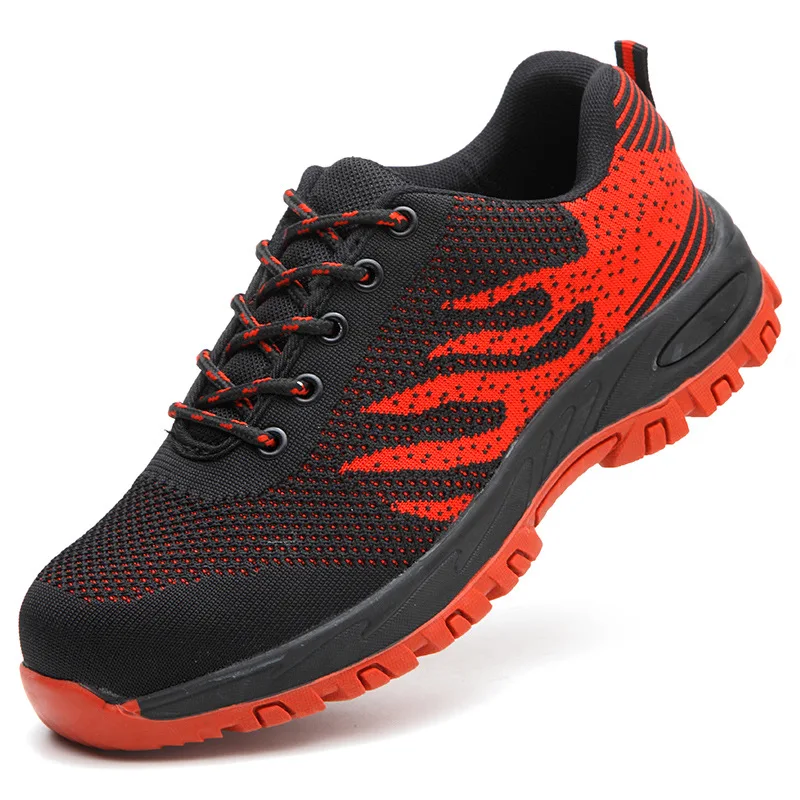 

Labor Protection Shoes Men's Safety Protective Footwear Attack Shield and Anti-Stab Flying Woven Breathable Work Shoes