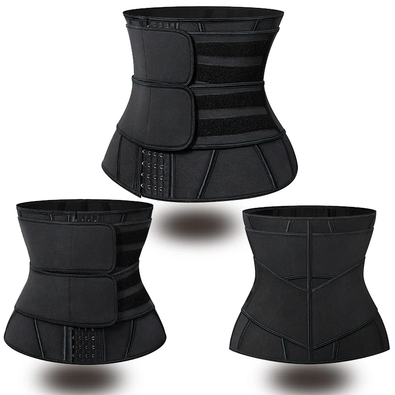 

Women Waist Trainer Corset Sauna Sweat Faja Sport Girdle Slimming Shaper Abdominal Trimmer Belt Straps Modeling Black Plus Size