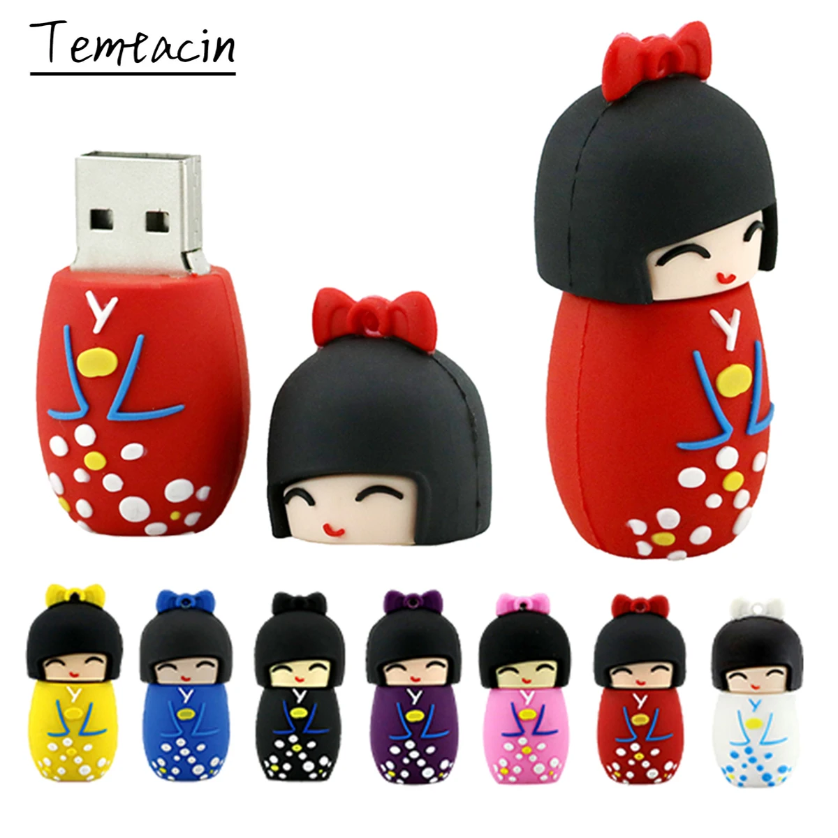 Мультяшное кимоно японская кукла USB 2 0 флеш накопитель 128 ГБ 64 32 16 8 256 флешка диск|USB