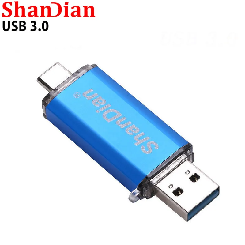 SHANDIAN (более 10 шт. бесплатный логотип) Type-C 3 1 usb флэш-накопитель 16 ГБ 32 64 Гб карта