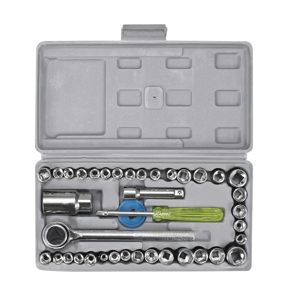 

10pcs/40pcs Socket Wrench Set Common Ratchet Spanner Car Motorcycle Repair Tool Wrench Socket Combination Motorcycle Repair Kit
