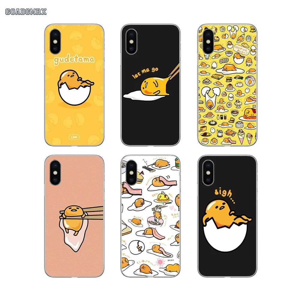 For iPhone 11 X XR XS Pro MAX 4 4S 5 5S SE 5C 6 6S 7 8 Plus Cute Cartoon Gudetama Soft Shell Transparent Cases Covers | Мобильные