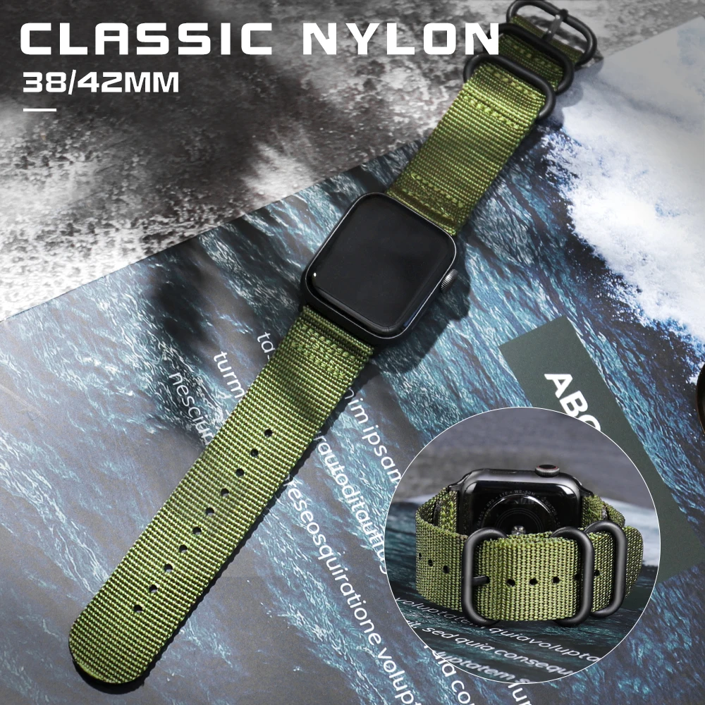 Чехол и ремешок для Apple watch band 38 мм 40 44 нейлоновый спортивный браслет iWatch apple series 6 5 4