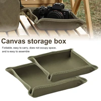 camping canvas storage box desktop jewelry sundries folding tray waterproof outdoor multi function storage box dice rolling tray