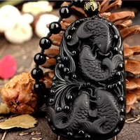 100 natural obsidian four way money pendant jewelry mens and womens fine jewelry ping an na money jade pendant necklace brand