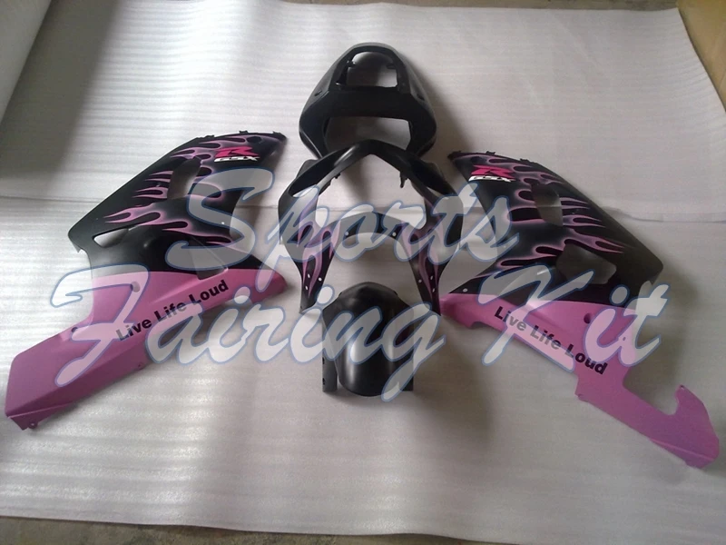 Обтекатель для GSX R600 R750 R1000 2000 - 2003 K1-2 черный розовый пламя GSXR 600 750 1000 2002 Обтекатели