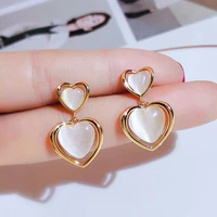 opal love earrings for women sweet heart earrings womens accessories gift korean fashion jewelry design hot sale trend 2021 new