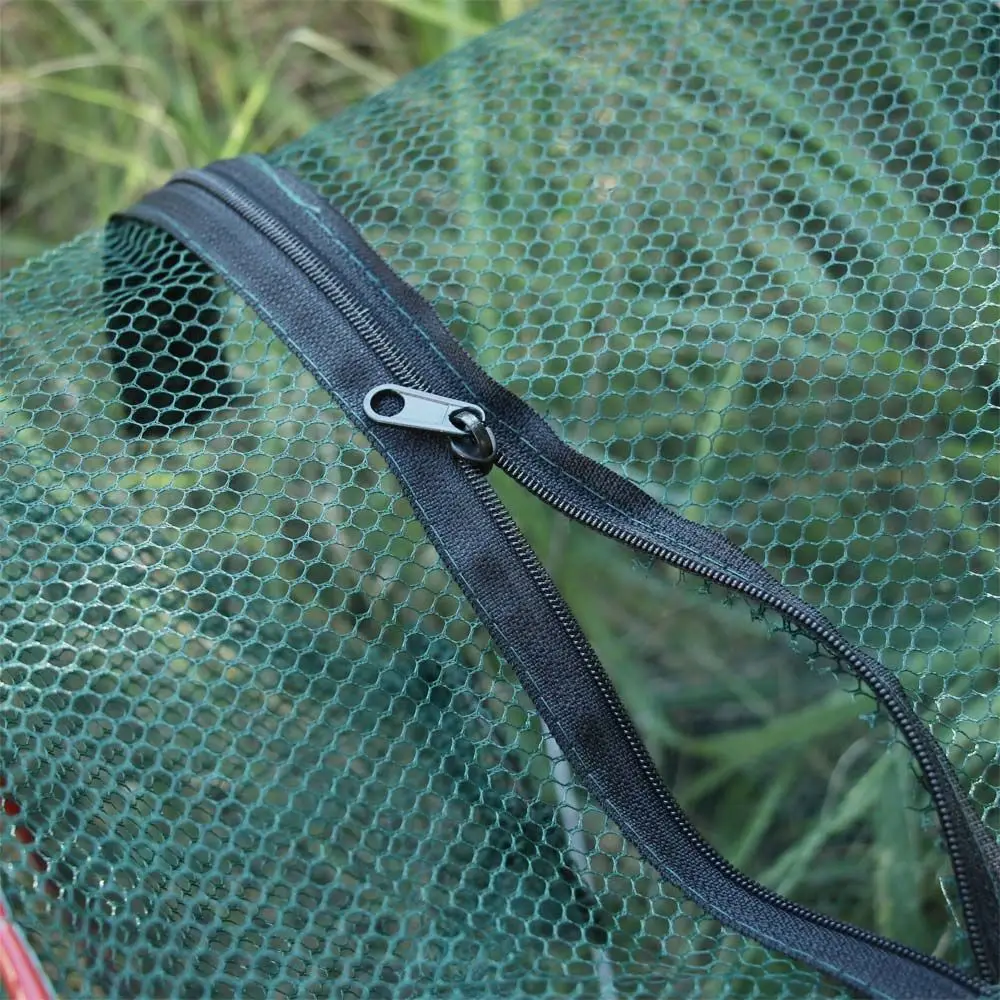 Складная рыболовная сеть на молнии нейлоновая сетчатая ловушка для креветок