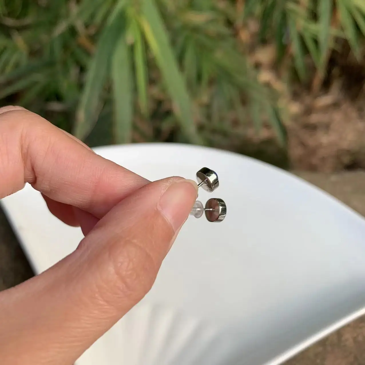 Женские серьги-гвоздики из серебра 100% пробы с натуральным кианитом - купить по