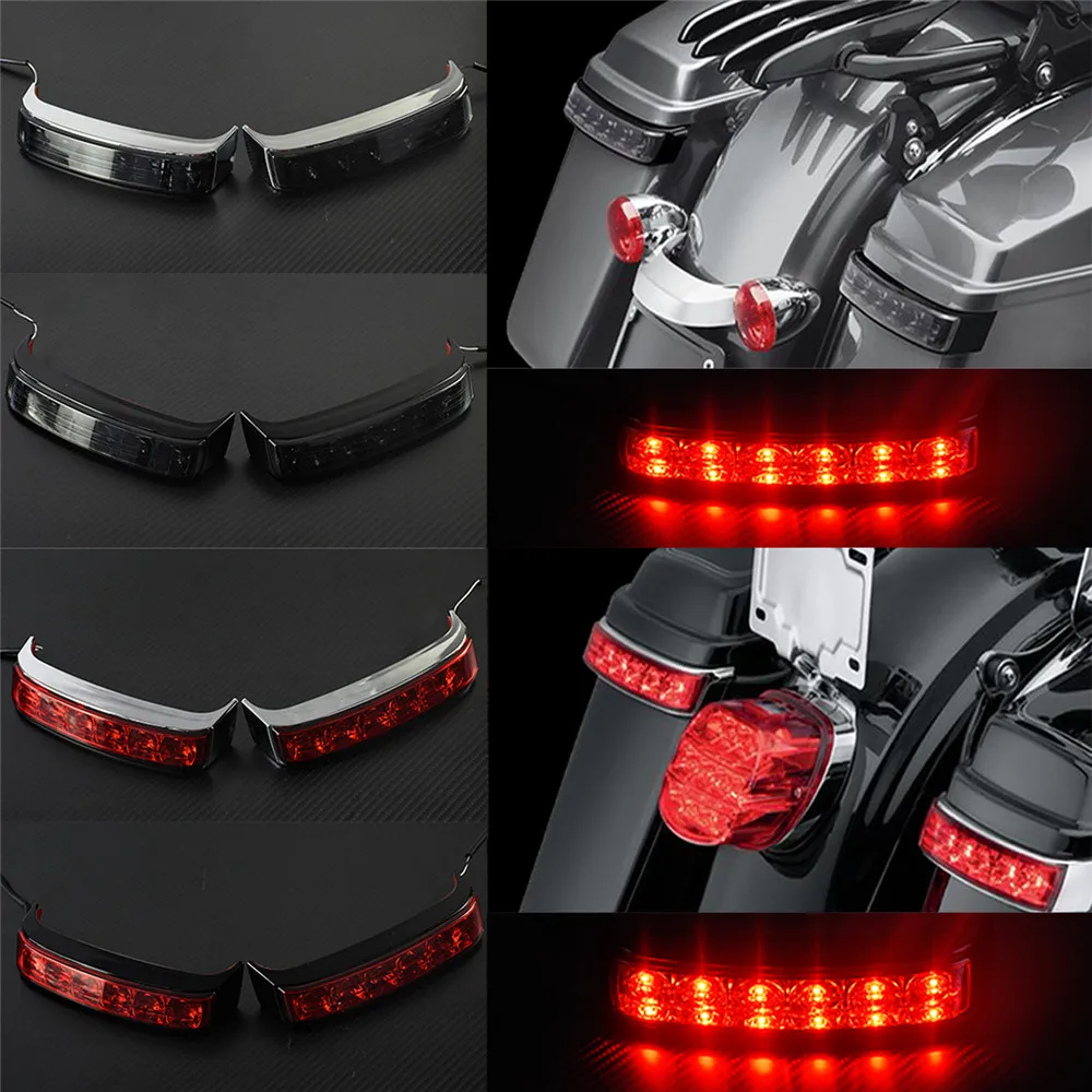 

Motorcycle LED Brake Light Saddle Bag Luggage Tail Turn Signal Light For Harley Touring Electra Street Glide Road King FLTRX