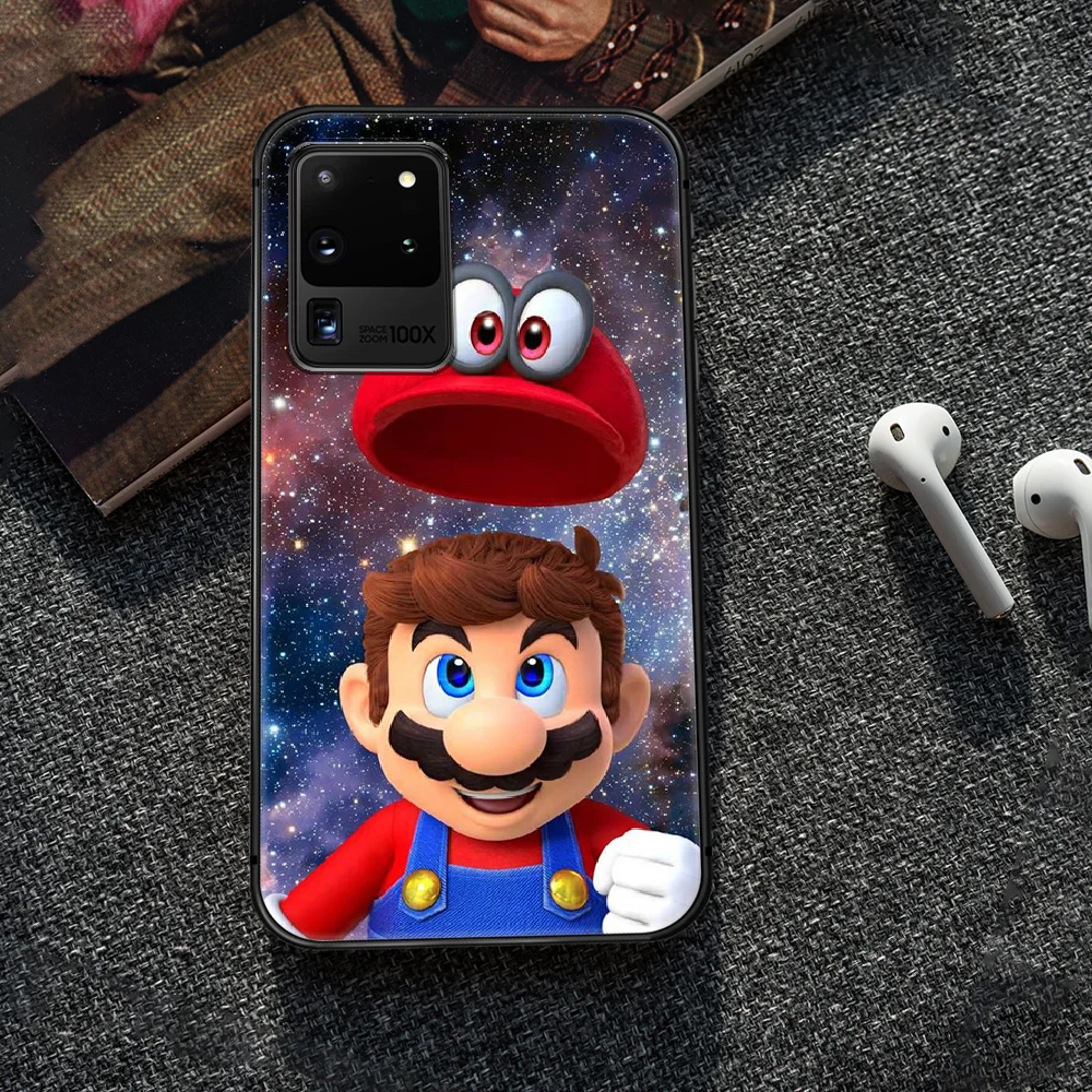 

Super Marios Bros Phone Case Cover Hull For Samsung Galaxy S 7 8 9 10 e 20 FE edge uitra plus Note 9 10 20 black Cover Fashion