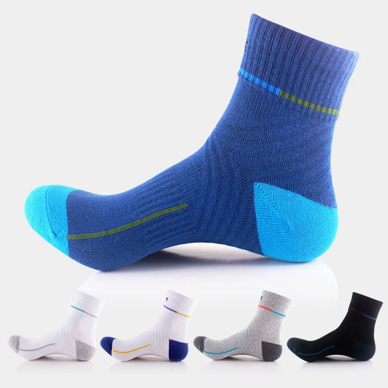 

Men Autumn Cotton Plain Athletic Quality Soft Moisture Wicking Sports Quarter Socks