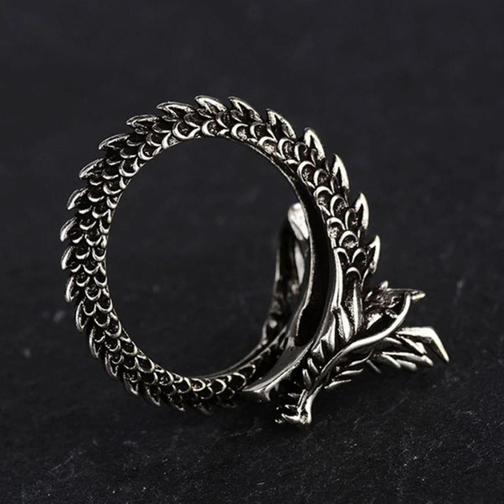 Унисекс Ретро ювелирные аксессуары Дракон узор изысканный открытый медь Fabala