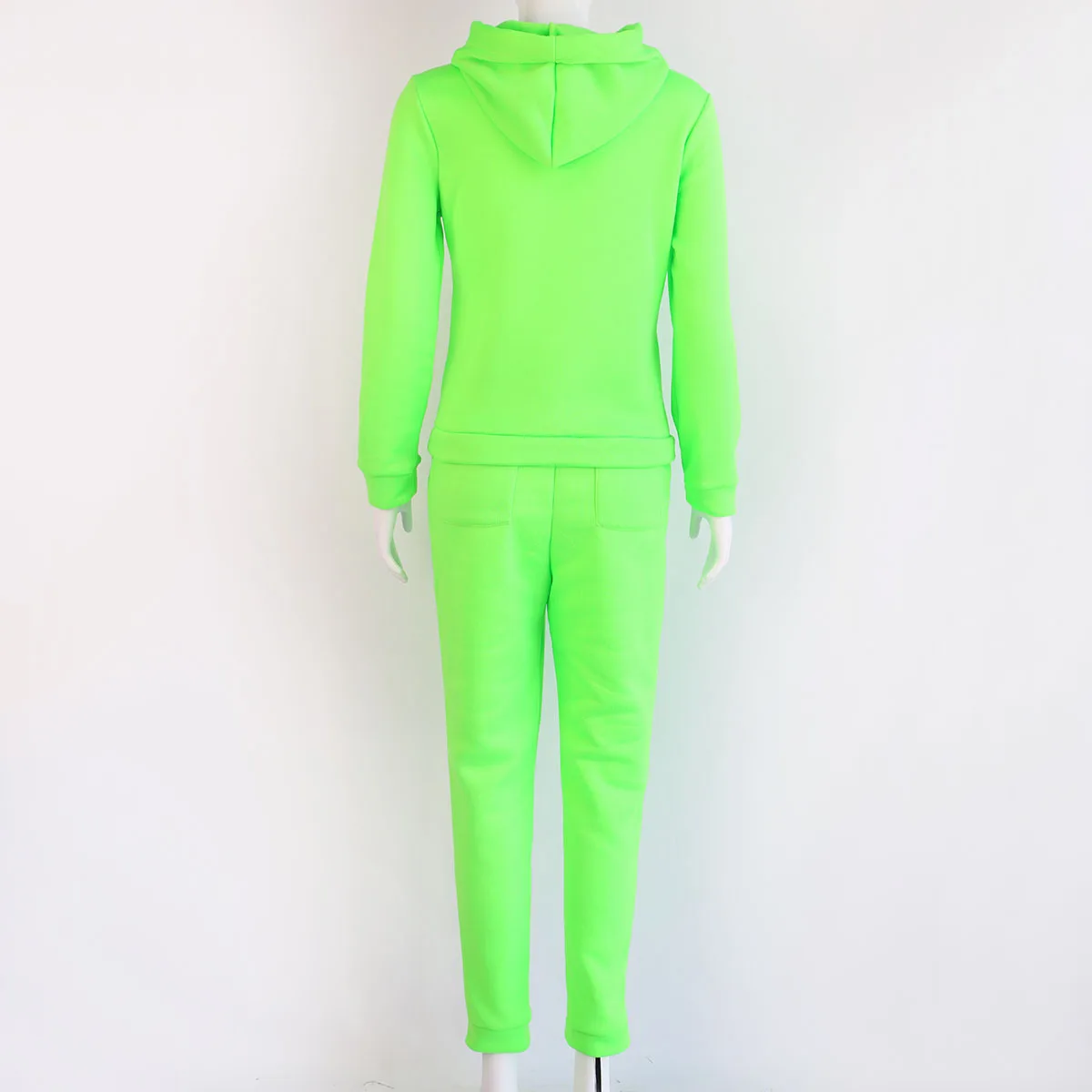 Новый осенний спортивный костюм однотонный розовый неоновый зеленый комплект из