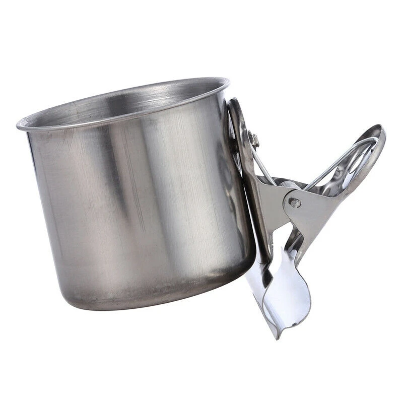 

Stainless Steel Birds Parrot Feeder Round Bird Parrot Aviary Pet Food Water Feeding Bowl Pets Cage Clip Cup Dispenser