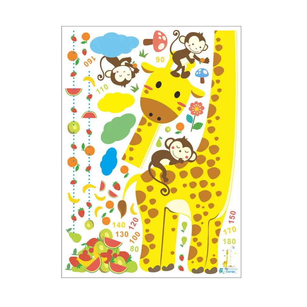 

Lovely Cartoon Giraffe Measure Wall Stickers for Kids Height Chart Ruler Decals Nursery Home Decor DIY Art Decal