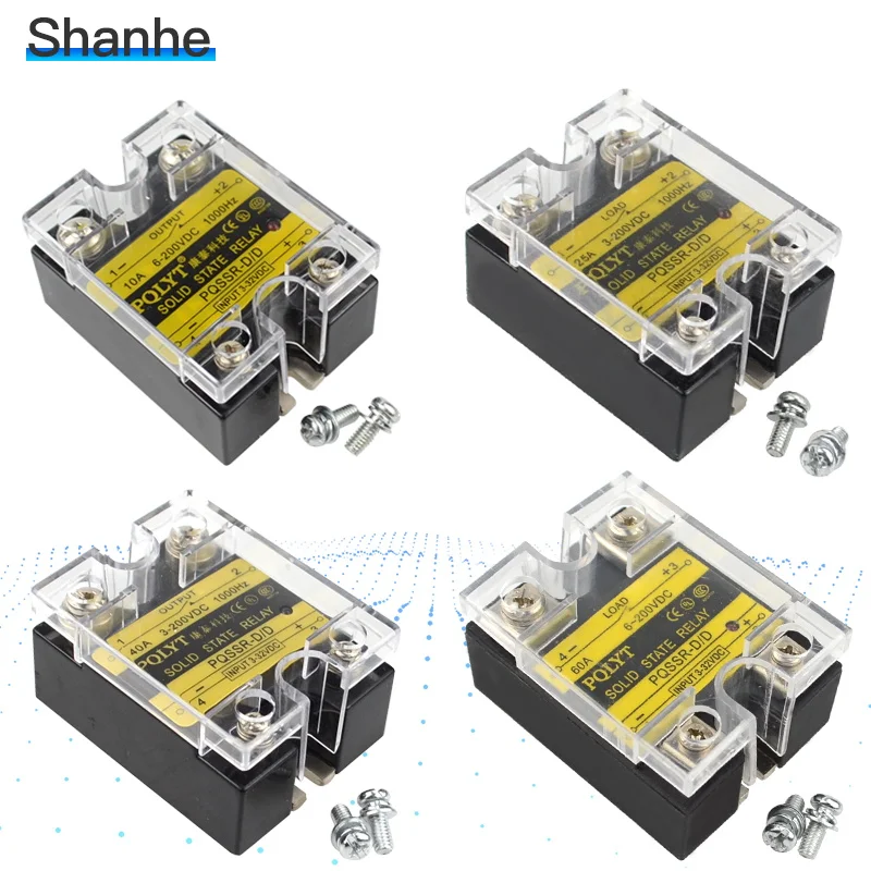 PQLYT твердотельные реле SSR 25DD вход 3 32VDC выход 200VDC 10A 40A 60A|solid state relay|state relaysolid |