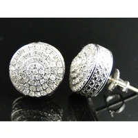 luxury female round zircon crystal earrings women fashion silver color wedding engagement 2021 jewelry stud earring for women