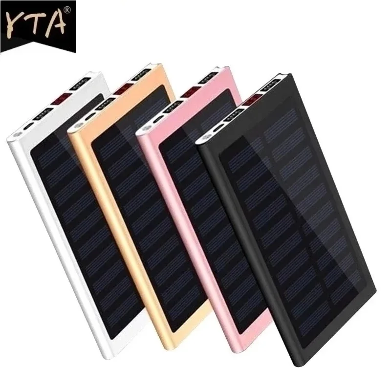 

Solar Power Bank 30000mah 2 USB External Battery LED Portable Powerbank Mobile Phone Solar Charger for smart phone