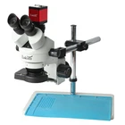 7X-45X многофокусный Тринокулярный стереомикроскоп с зумом 1080P 720P HDMI VGA электронная цифровая камера 56 светодиосветодиодный изоляционный коврик