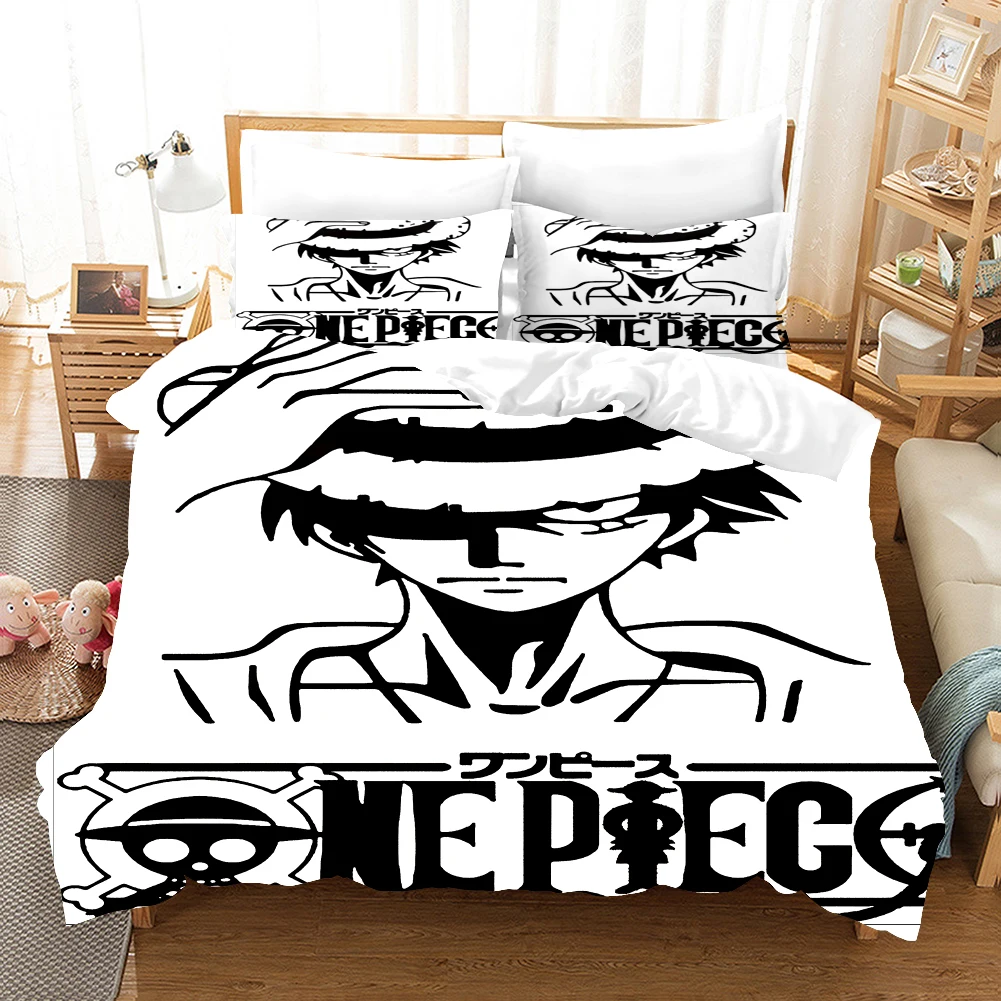 

ONE PIECE Cartoon 3d Printing Duvet Cover Set Pillowcase Adult Kids Bedroom Decor Gifts 2/3pcs Bed Linen Sets Luffy Bedding Set