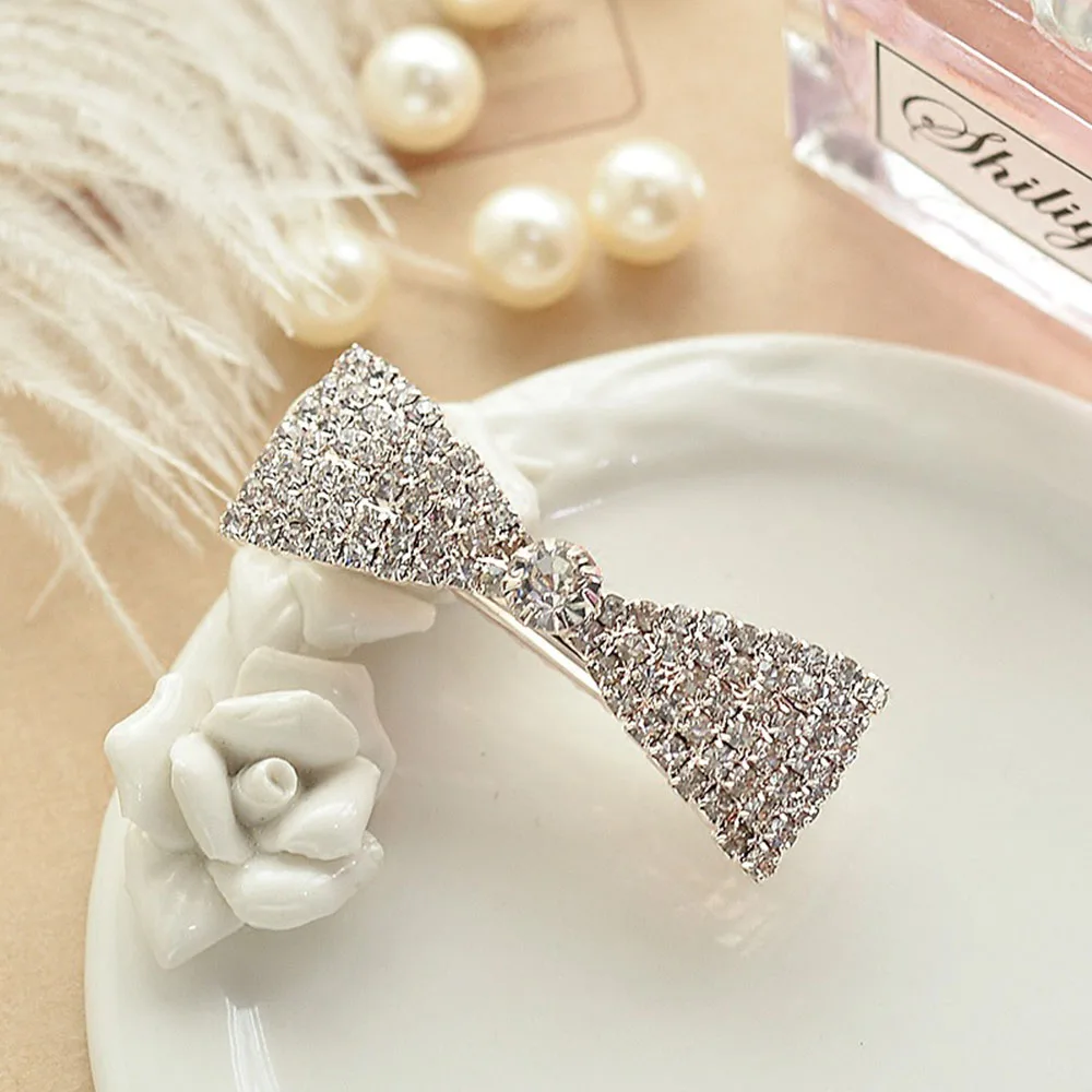 1 шт. модная металлическая заколка Стразы в Корейском стиле для женщин и девочек