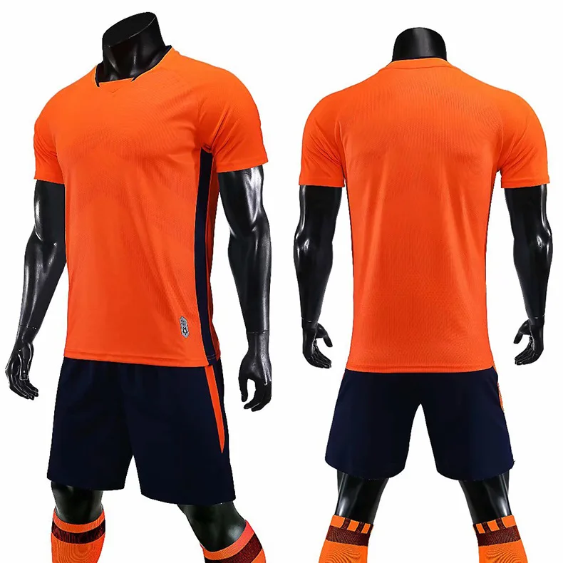 Men Kids Football Jerseys Soccer Uniform Boy Fitness Shirt Gym Shorts Children Running Jogging Suit Training Workout Clothes Set - Цвет: orange