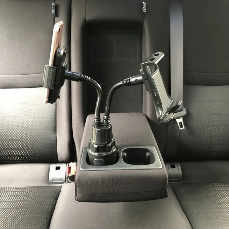 car cup dual tablet mount holder adjustable rack car cup mobile phone gps hands free bracket for 4 13 tablets 2 phones free global shipping