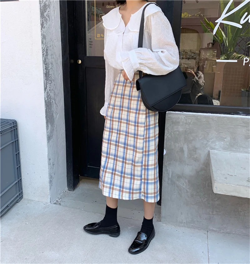 

New Summer Women Skirts 2021 High Waist Girl's Pleated Skirt Korean Japanese Style Ladies Sweet Plaid Mini Skirts for Women