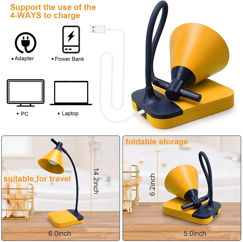 Светодиодная настольная лампа с сенсорным управлением 3 цветных режима