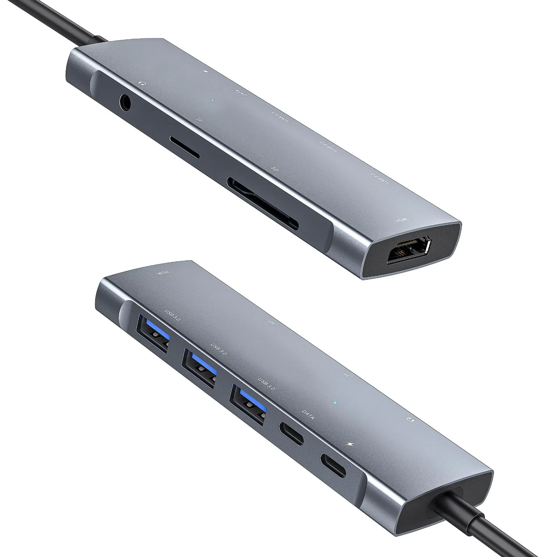 

Docking station 9-in-1 type-c to 3.5mm Audio Wire-controlled docking station