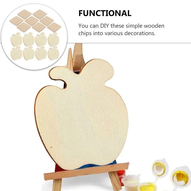 

24 Pcs 1 Set Unpolished Wooden Chips Wooden Crafts Adornment Supplies (Wood)