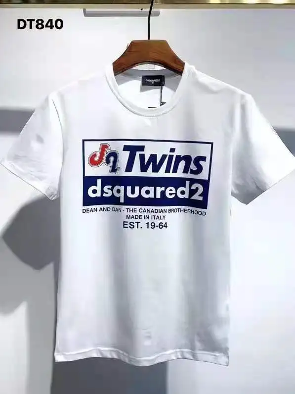 

Dsquared2 Men Basic Letter Short Sleeve Cotton T-Shirt Tee Tops Shirts