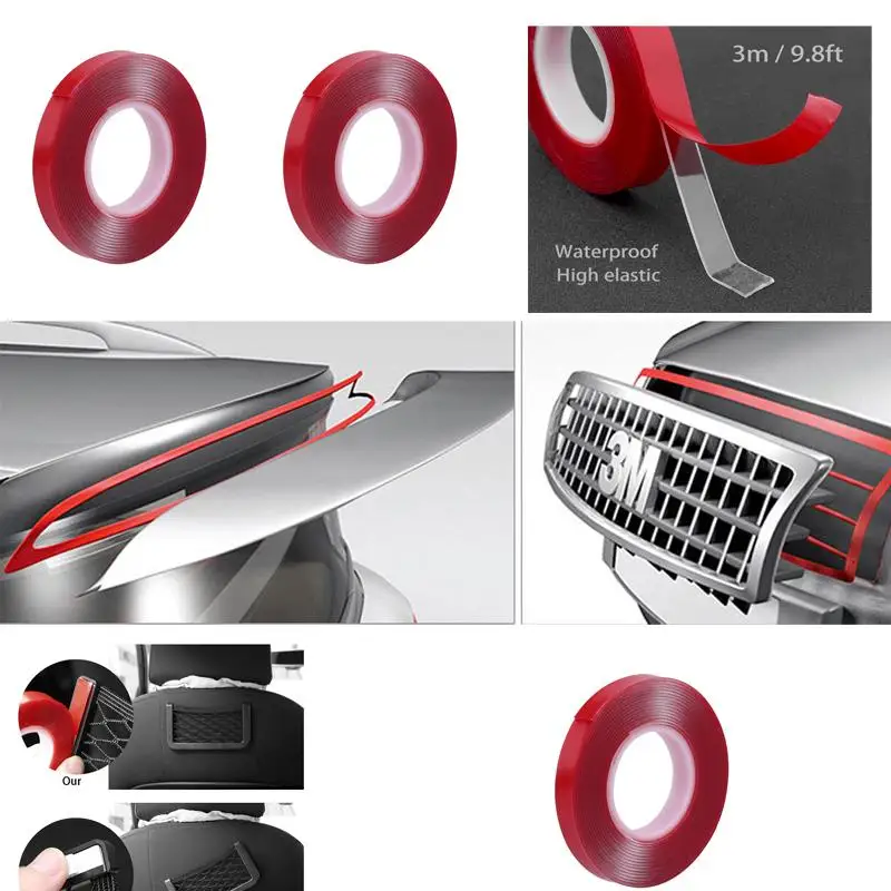 Двухсторонняя клейкая лента 1 рулон 3 м акриловая прозрачная не оставляет следов