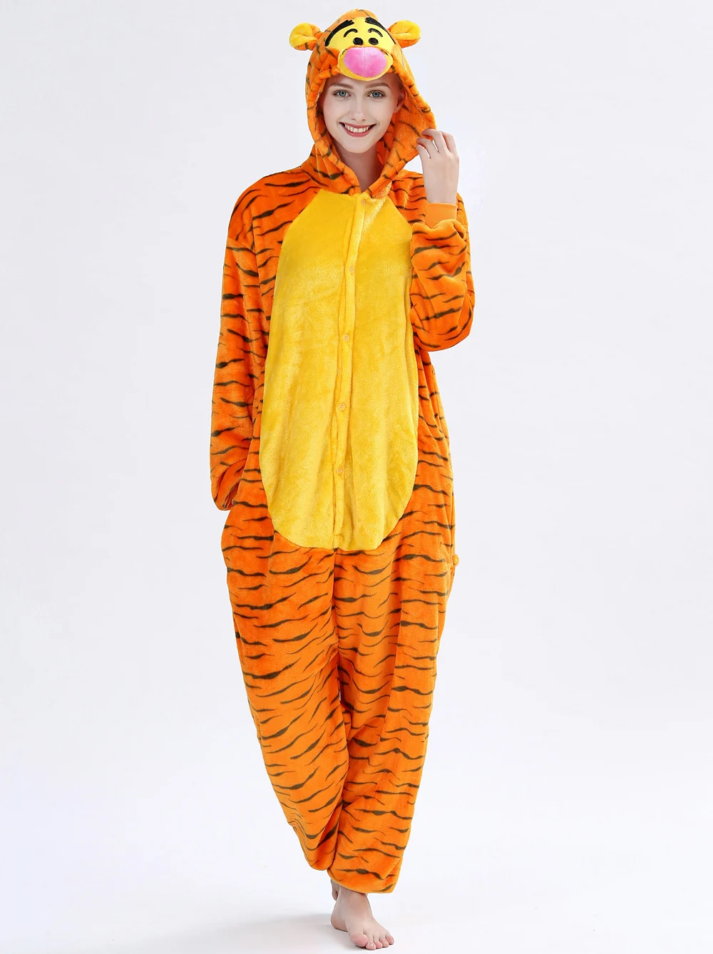 Комбинезон с тигром Пижама для взрослых в виде животных единорога костюм теплая