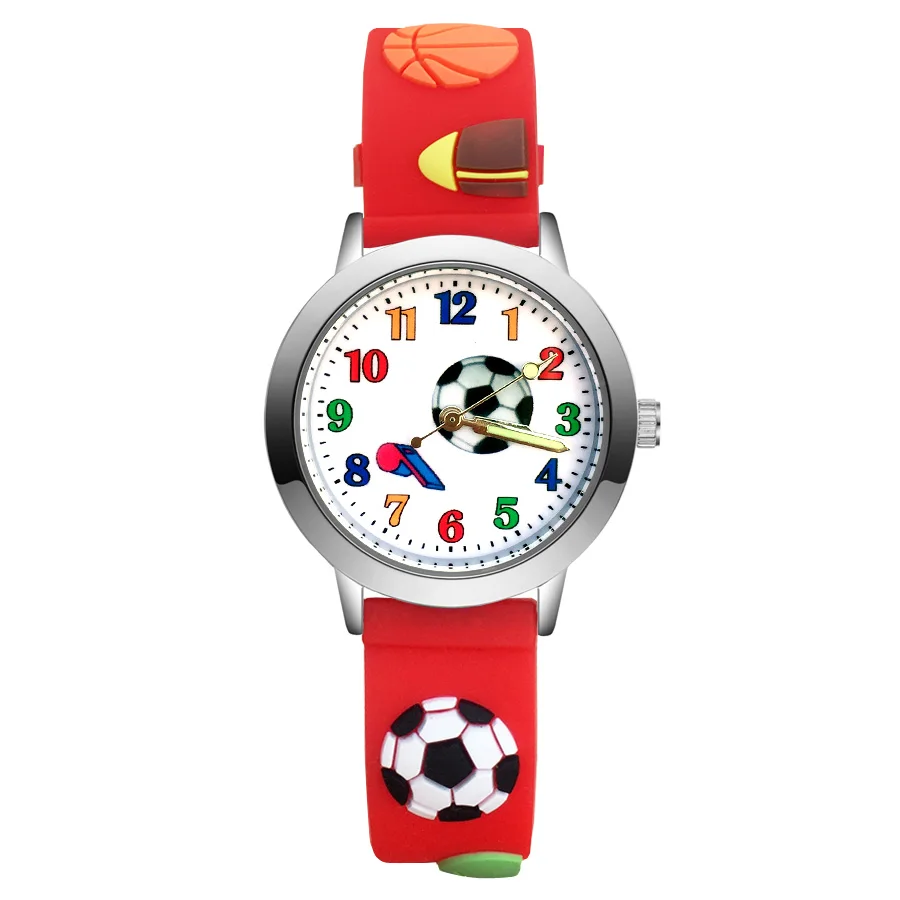 

Fashion Cartoon Cute football style Children's Watches Kids Student Girls Boys Quartz 3D Silicone Wrist Watch JA175