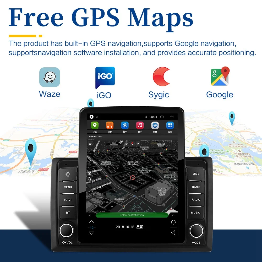 Автомобильный радиоприемник 2DIN для Tesla style Android 10 0 4 Гб + 64 ГБ DSP CarPlay GPS карта