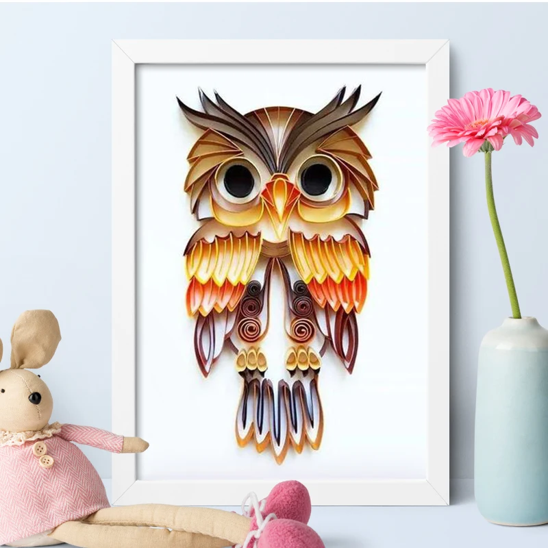 Papel para filigrana de b&uacute;ho para manualidades, kit de papel 3d para manualidades decorativas, regalo para el hogar, &aacute;lbum de recortes, herramientas para filigrana de papel-4