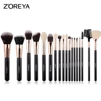 zoreya soft synthetic hair fibers makeup brush tool set large foundation contour blush powder eye shadow make up brushes black