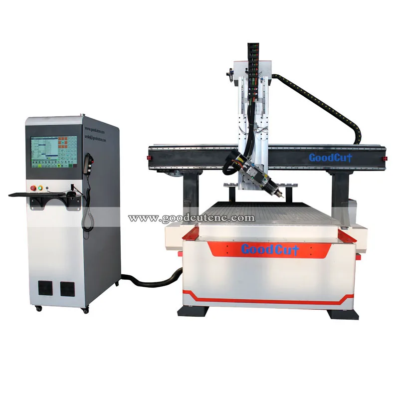 

Linear atc automatic tool change plastic sheet cutting cnc router machine 2030cnc with 180 degree rotated spindle