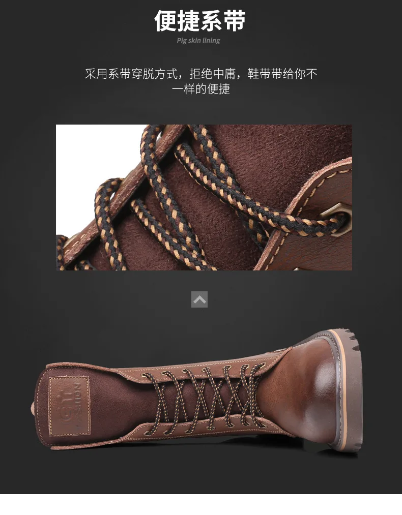 winter Retro genuine Leather Martin boots men shoes quality Hiking boots sports sneakers man lace up boots men footwear