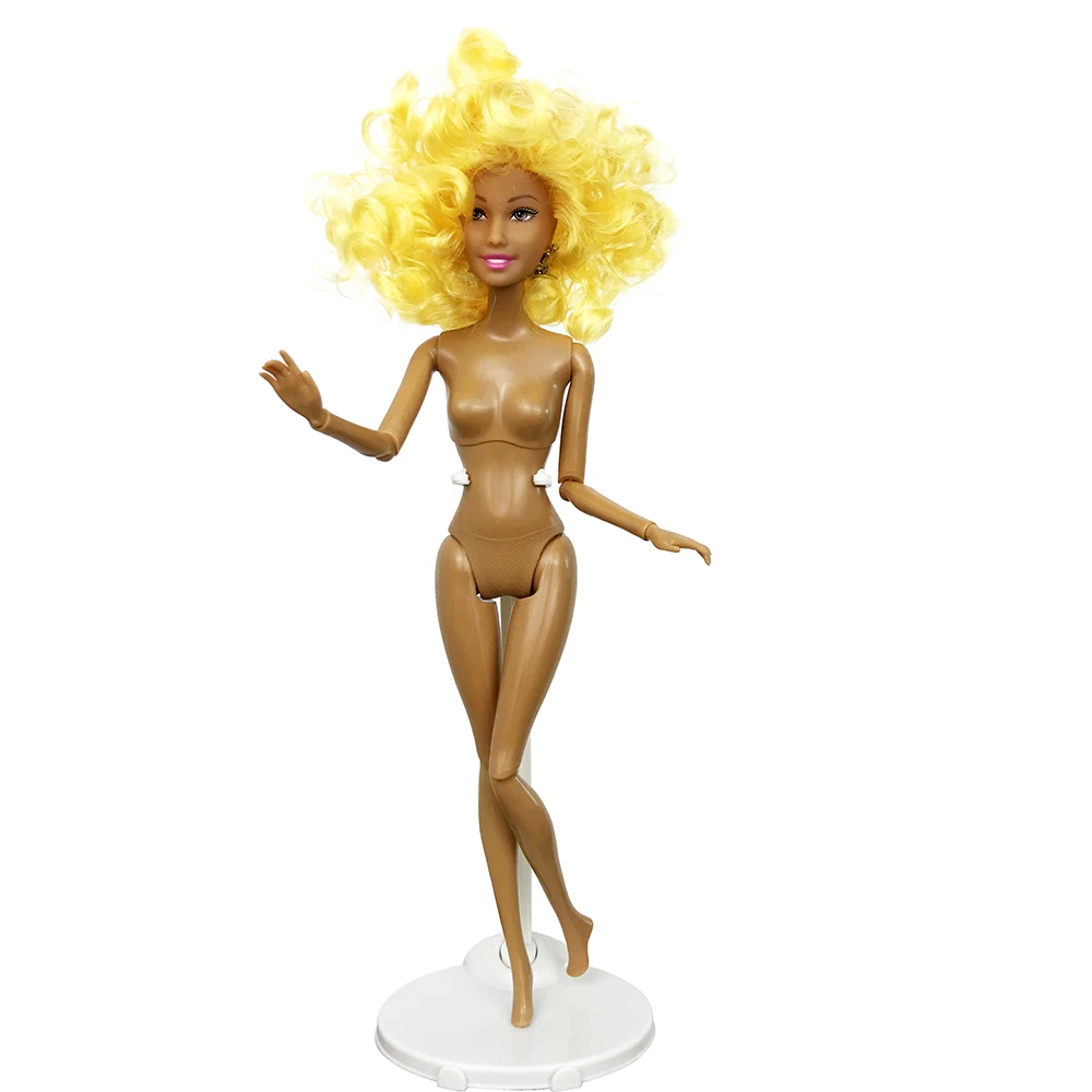 1 шт. коричневая Обнаженная кукла с красочными волосами кудрявая голова для 1/6