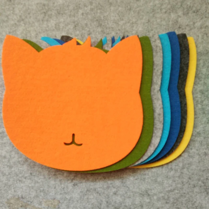 Горячая Распродажа яркие цветные войлочные коврики для мыши с мультяшным котом 20