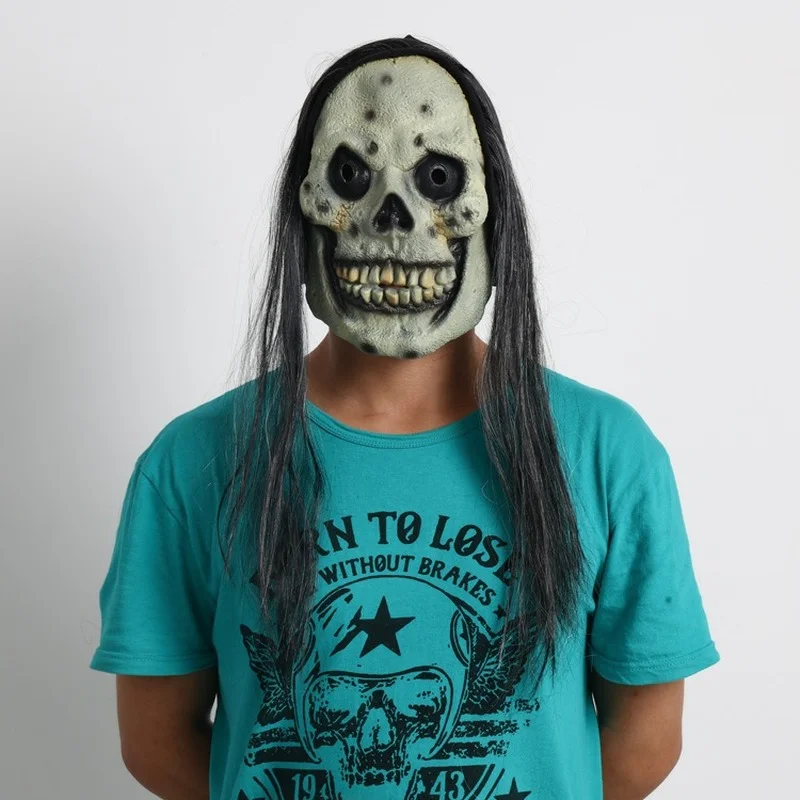 Черные волосы ужас Череп лицо планшетов страшные представления праздвечерние