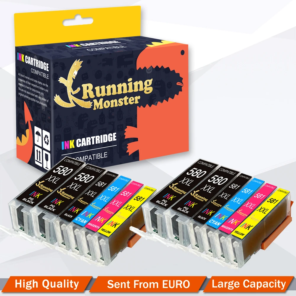 12 шт. совместимый PGI580 CLI581 чернильные картриджи для Canon Pixma TS6151 TS6152 TS6250 TS6251 TS8251 TS8252